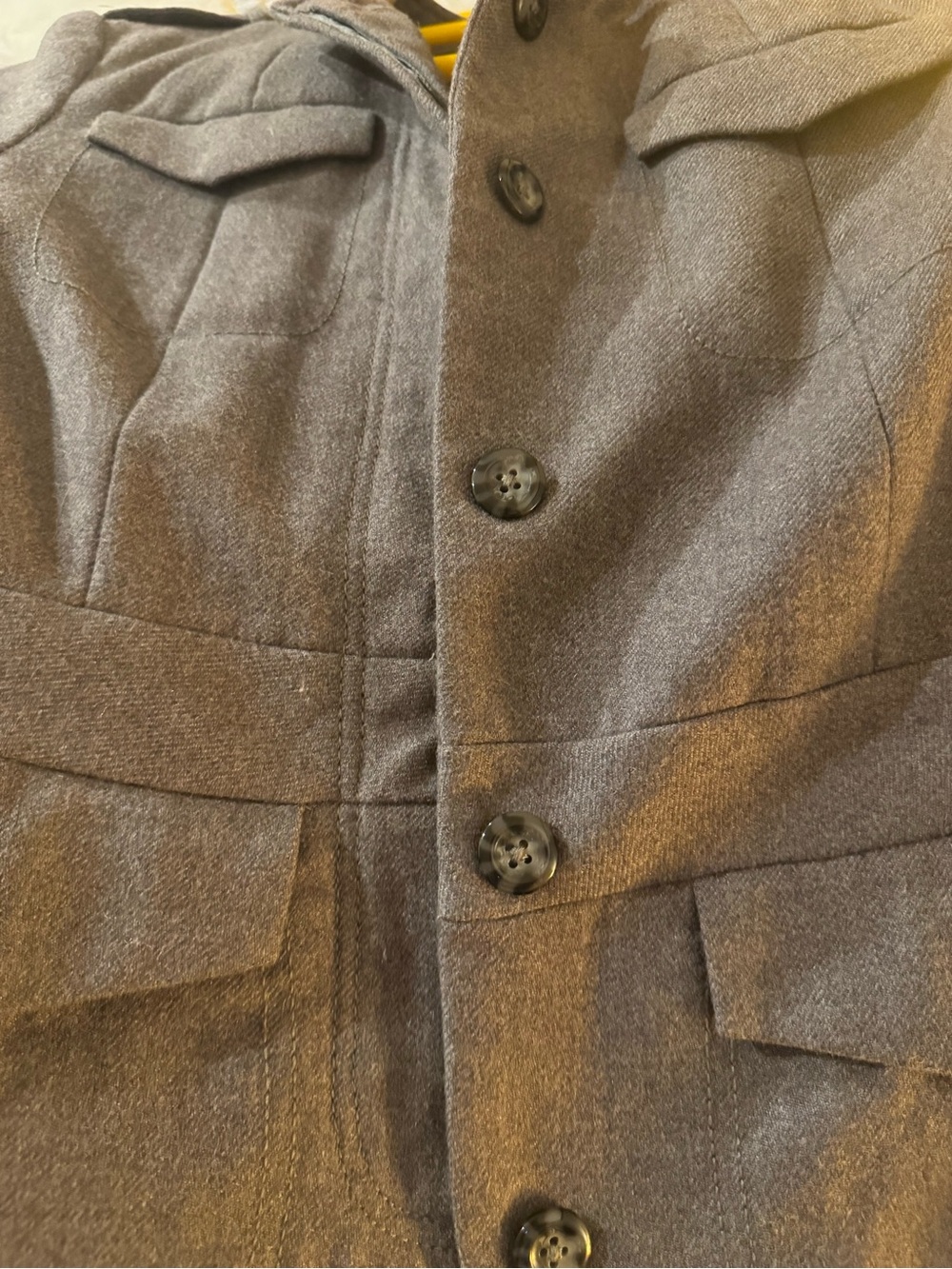 Banana Republic Gray Military-Style Wool Blend Jacket - Picture 6 of 6